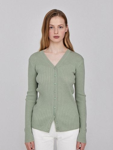 Ribbed Silhouette Cardigan - DEARISH - Modalova