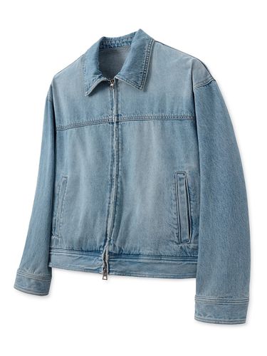 Blue Overfit Washed Denim Jacket - TNGT - Modalova