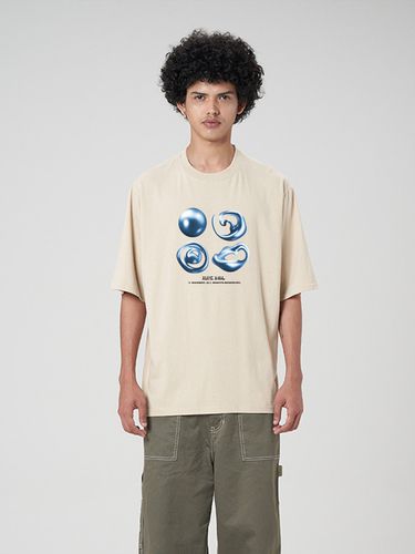 Weight Cotton Blue Ball Short Sleeve T-shirt - RADINEO - Modalova