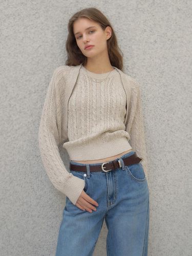 Knit Bolero Cardigan - LOEUVRE - Modalova