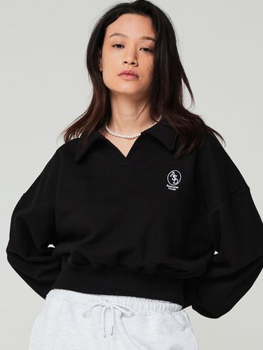 Collar Cropped Sweatshirt (Black) - Awesomestudio - Modalova