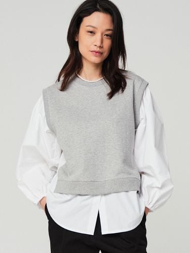 Woven Layered Sweatshirt (Grey) - Awesomestudio - Modalova