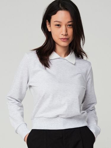 Collar Cropped Rib Sweater (Grey) - Awesomestudio - Modalova