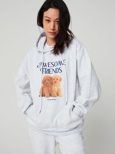 Poodle Graphic Hoodie (Grey White) - Awesomestudio - Modalova