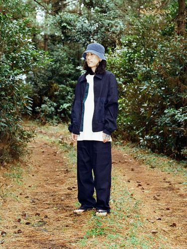 Reversible Linen Set-Up Blouson_Dark Navy - filobisknot - Modalova