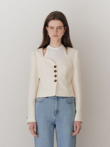 Heart Neck Jacket_Cream - LEUNI - Modalova