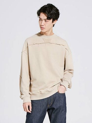 Line Block Sweatshirt Beige - Moth - Modalova