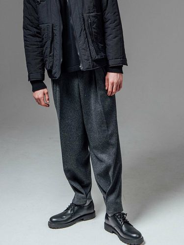 Wool Blend Banding Jogger Pants - Moth - Modalova