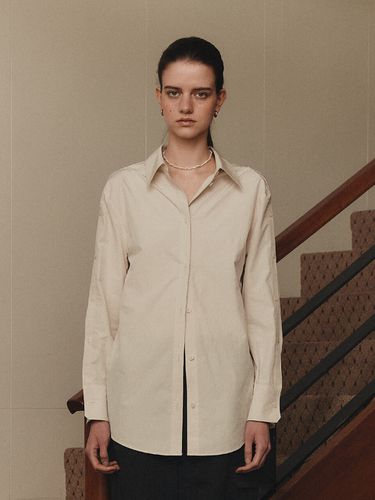 Button Up Sleeve Shirts_Cream - LEUNI - Modalova