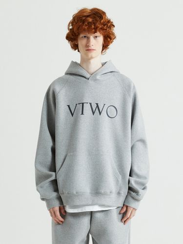 Over Fit Logo Hoodie (Melange Grey) - V2 - Modalova