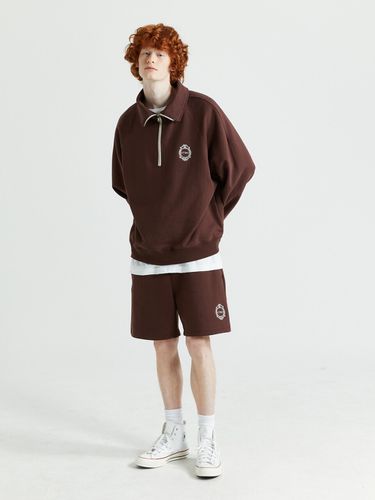 Logo Collar Half Zip-up Set (Brown) - V2 - Modalova