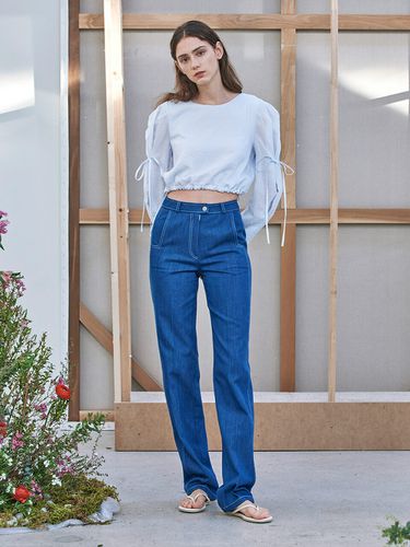 Heart Point Pocket Pants - Blue - WOVEMENT - Modalova