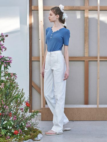 Heart Point Pocket Pants - White - WOVEMENT - Modalova