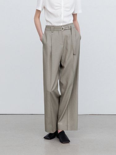 Linen Wide Leg Belted Trouser _ Dried - RE RHEE - Modalova