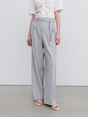 Linen Wide Leg Belted Trouser _ - RE RHEE - Modalova