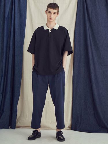 Pintuck Detail Volume Pants Navy - Moth - Modalova