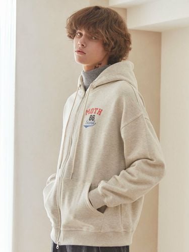 Fleece-lined Zip-up Hoodie - Moth - Modalova