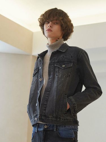 Denim Trucker Jacket Light Black - Moth - Modalova