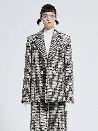 Double Button Wool Jacket (Check) - WOVEMENT - Modalova