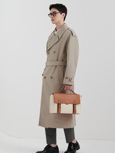 Polygon double belt Satchel beige combo - BEDFORD 11TH - Modalova