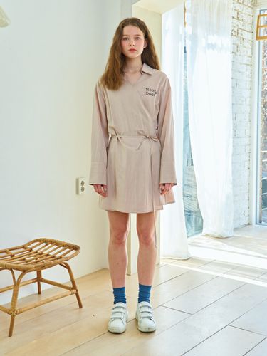 Grace Wrap Shirt Dress _ Beige - Near&Dear - Modalova