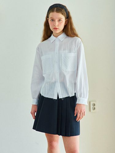 Martini Stripe Crop Shirt _ White - Near&Dear - Modalova