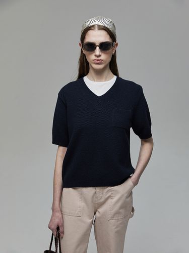 Honeycomb Linen V Neck Knit Top () - Dunst for WOMEN - Modalova