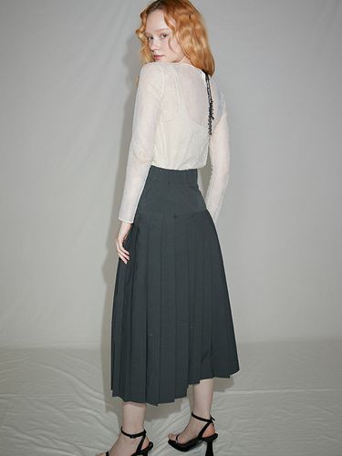 Mermaid Pleats Long Skirts_Grey - SORRY TOO MUCH LOVE - Modalova