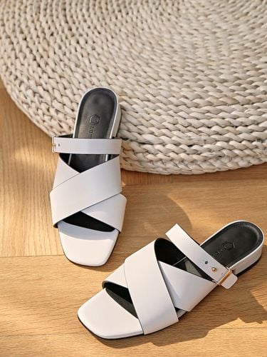 Haley X Strap Mules - White - LOWFLOW - Modalova