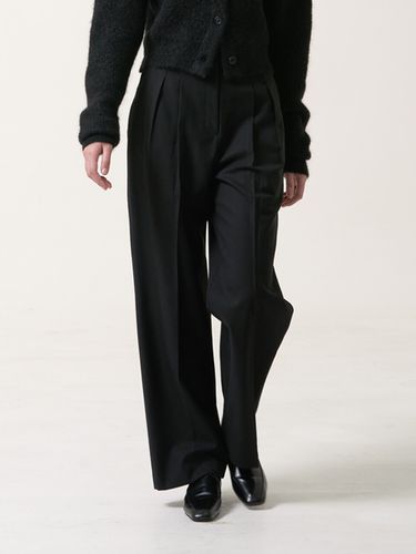 Wool Blend Wide Leg Pants - Black - OUTSHELL - Modalova