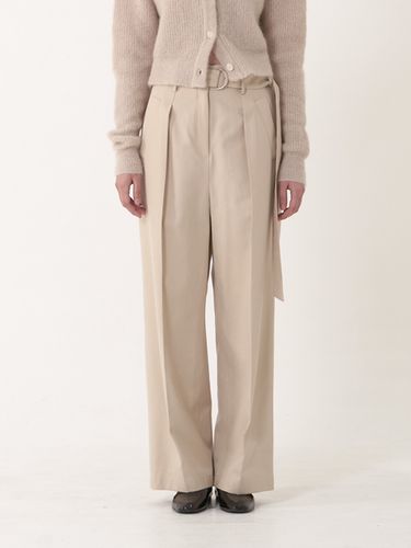 Dense Cotton Wide Pants - Beige - OUTSHELL - Modalova