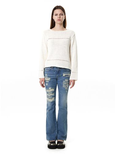 Destroyed Boot Cut Jeans_Light Blue - CERRIC - Modalova