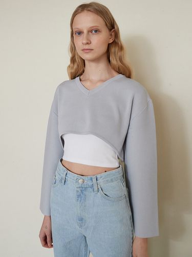 V. Crop Layered Knit (Light Gray) - VERBE - Modalova