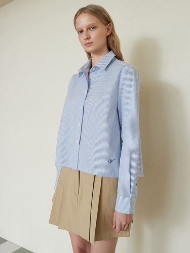 V. Cotton Crop Shirts (Blue) - VERBE - Modalova