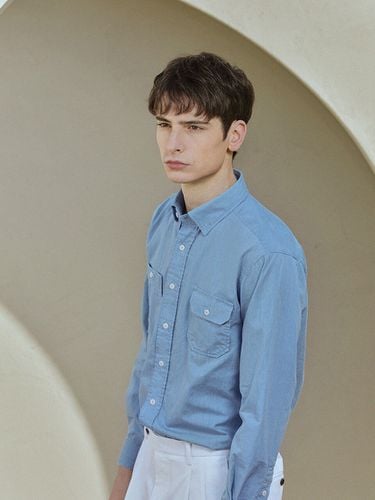 Washing Pocket Shirt _ Light Blue - SOLEW - Modalova