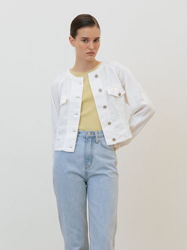 Linen Twill Line Jacket (White) - LE - Modalova