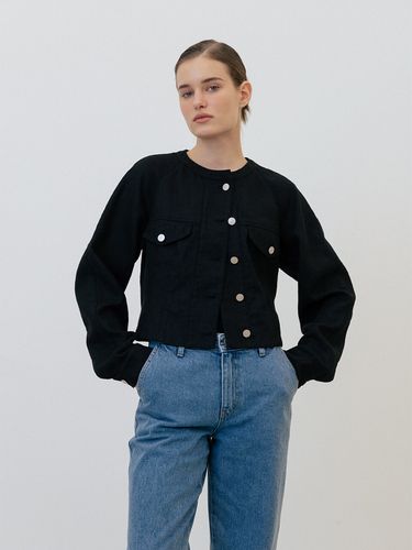 Linen Twill Line Jacket (Black) - LE - Modalova