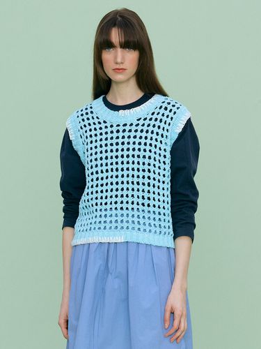 Net Knit Vest _ Sky Blue - ahwe - Modalova