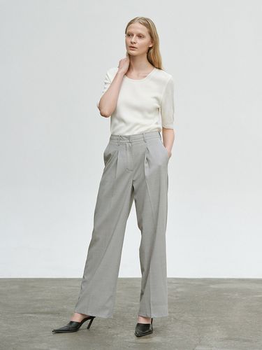 Summer Wool Blend Semi Wide Pants - Carriere - Modalova