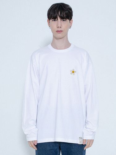 Flower Dot Embroidery Long Sleeve_White - GRAVER - Modalova