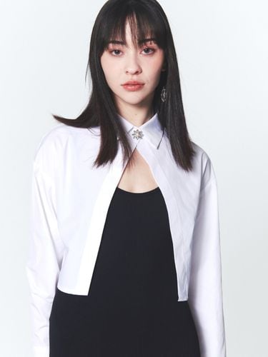 Crystal Single Button Shirt_White - INPREP - Modalova