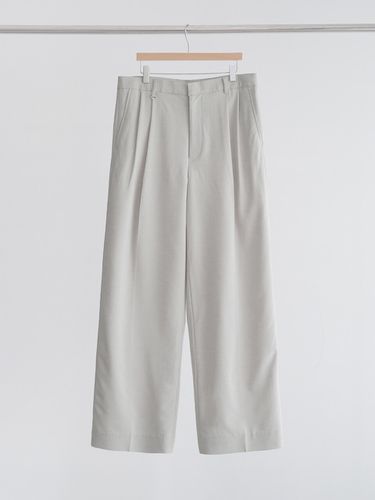 Linen Blend Wide Tuck Slacks Pants - LIEU HOMME - Modalova