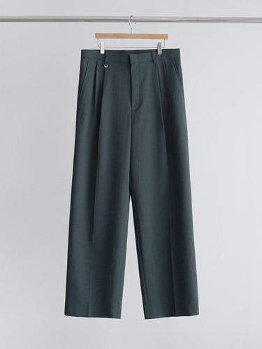 Linen Blend Wide Tuck Slacks Pants () - LIEU HOMME - Modalova