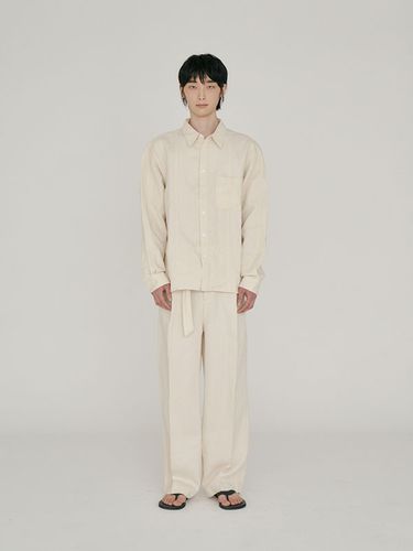 Oversized Linen Denim Shirt - Non Blank - Modalova