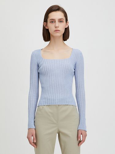 Dea Rib Knit Top_Serenity Blue - OSTKAKA - Modalova