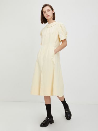 Linen Flare Dress_B/Cream - OSTKAKA - Modalova