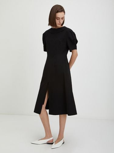 Linen Flare Dress_Black - OSTKAKA - Modalova