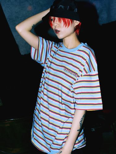 VTG Stripe Tee _Sky Blue - PIECEMAKER - Modalova