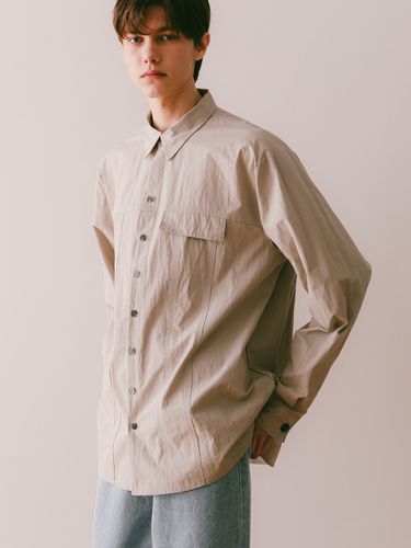 Minimal pintuck shirt light grey - ESN - Modalova