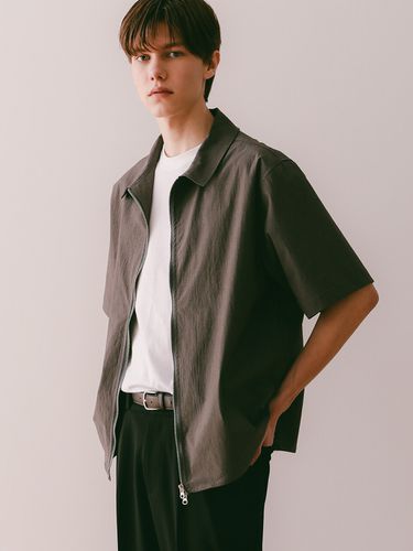 Collar zip up shirt charcoal - ESN - Modalova